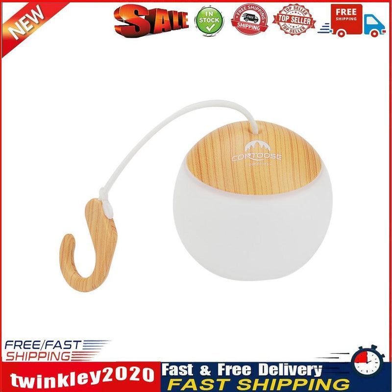 LED Lantern Lamp Hanging Outdoor Tent Emergency Camping Night Light (Wood) Newly