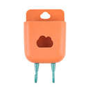 Phone Wall Mounted Holder Detachable Hook Plug Charging Organizer (Orange) Newly