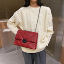Fashion Lattice Pattern Messenger Trunk Lady Shoulder Handbag Leather Chain Tote