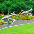 Metal Airplane Windmill Aircraft Wind Spinners Outdoor Garden Yard Decorations