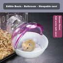 Cute Hamster Mouse Bathroom Toilet Cage Plastic Animal Bath Sand Box (Pink)