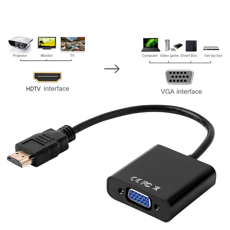 HDMI to VGA Male to Famale 1080P Digital to Analog Video Audio Cable Converter