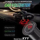 Car Boat Motorcycle LED Digital Voltmeter with On/Off Switch Low Voltage Alarm