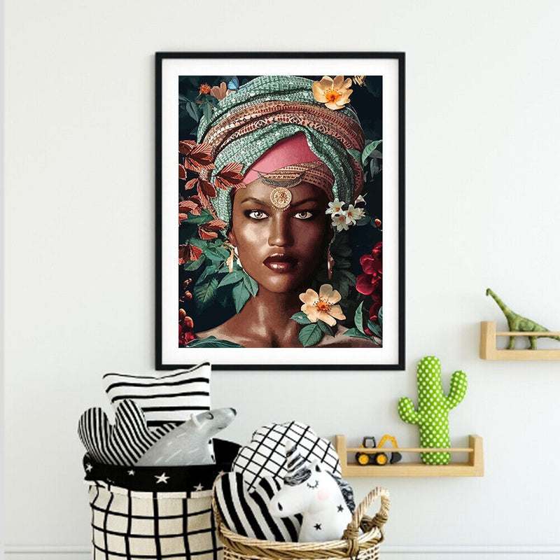 DIY Paint By Number Kit African Women Acrylic Paint Household Decor Art Craft