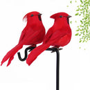 Artificial Foam Feather Parrots Handcraft Imitation Bird Garden Decor (Red)