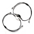Wristband Woven Rope Couple Bracelet Tai Chi Alloy Pendant Yin Yang Charm
