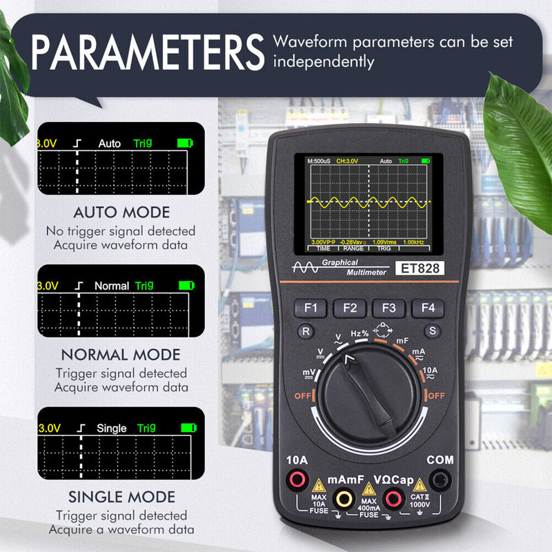 ET828 2-Inch Oscilloscope Multimeter Digital 1MHz 2.5Msps Resistance Test Meter