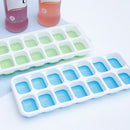 14 Grid Ice Cube Tray Mold DIY Popsicle Ice Cube Freezer with Cover (Blue)