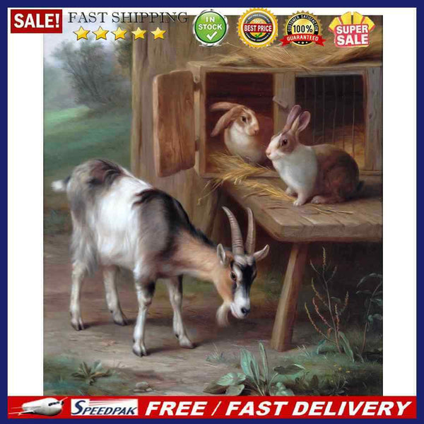 Goat Rabbit Oil Paint By Numbers Kit DIY Acrylic Painting on Canvas (B1481)