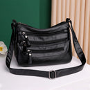 Women Soft PU Leather Solid Color Shoulder Bags Multifunctional Crossbody Bags