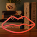 Indoor LED Neon Sign Night Lights Lips Lamp Party Wall Decor Light (Red) Newly
