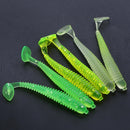 20pcs 2g/7.5cm T-Tailpiece Soft PVC Worm Fishing Attracts 10 Colors Swim Bait