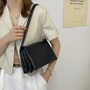 Retro Women Soft PU Solid Color Shoulder Bag Casual Ladies Multi Layer Handbag