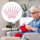 8pcs Plastic Handle Knitting Needles Hooks 2-6mm for Weaving Sewing Kit