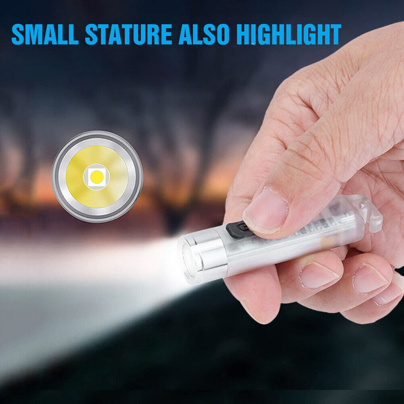 #A 1/2pcs Mini LED Keychain Flashlight Pocket Torch Camping Emergency Lighting T