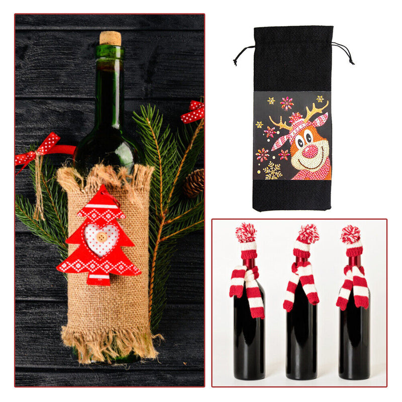 DIY Special Drill Diamond Painting Christmas Wine Bottle Covers (TB010B) Newly