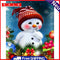 Frameless Snowman Oil Paint by Numbers Kit Gift Handpainted Artwork Wall Craft