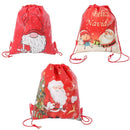 Christmas Gift Bag Non-woven Fabrics Santa Drawstring Pocket Travel Storage