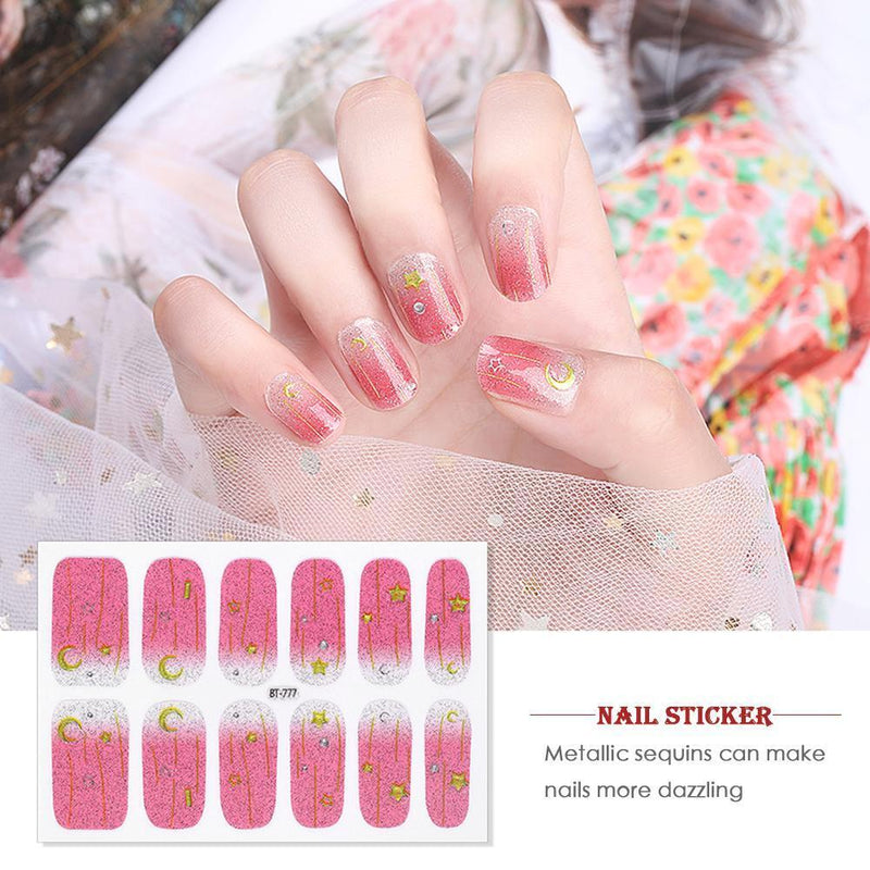 French Full Stickers Frangipani Daisy Nail Polish Stickers DIY Nail Decoratio