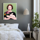 Oil Paint By Numbers Picture DIY Drawing Short Hair Woman Art Drawing on Canv