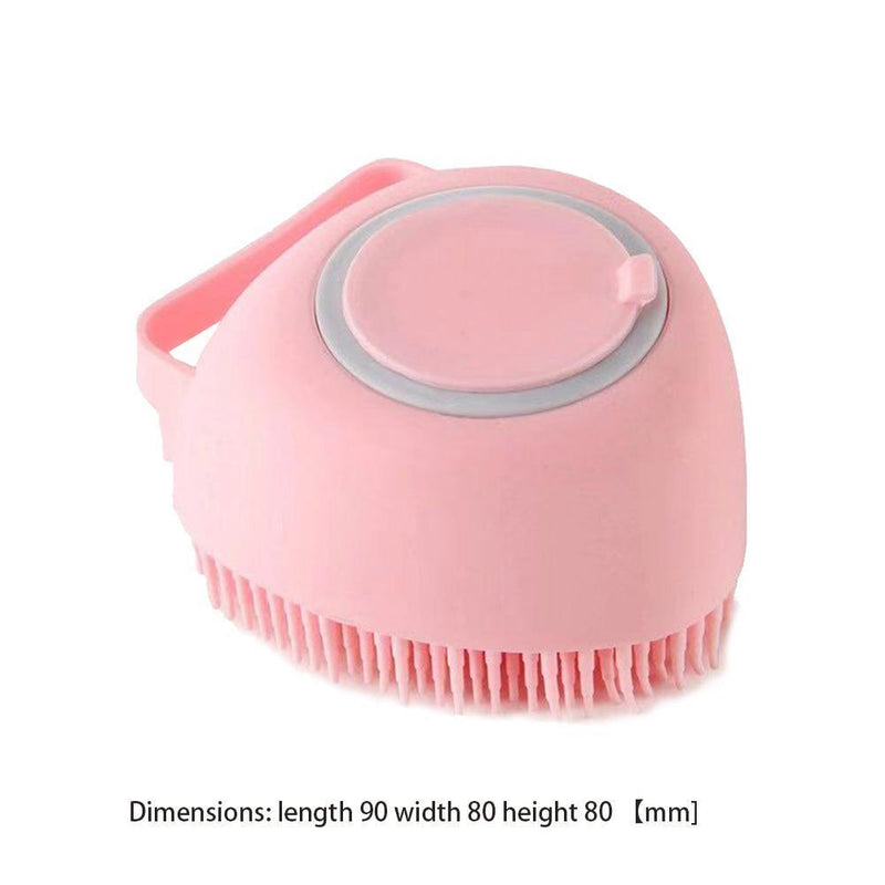 Soft Pet Dog Bath Shower Shampoo Brush SPA Massage Clean Scrubber (Pink)