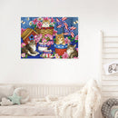 5D DIY Four Kittens Flag Diamond Painting Full Round Drill Rhinestone Art Crafts