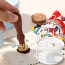 Birdcage Shaped Wax Seal Melting Furnace DIY Sealing Wax Warmer Pot (White)