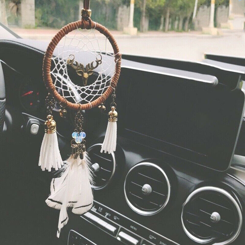 Decorative Feather Ornament Car Pendant Dream Catcher Hanging Wind Chimes