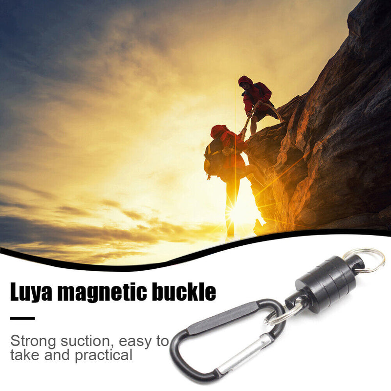 Magnetic Buckle Portable Carabiner Lure Magnet Hanging Clasp Holder (Black)