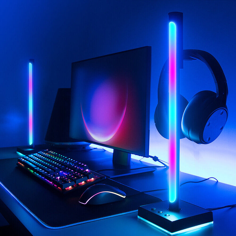 2pcs RGB LED Rhythm Strip Light Kits Voice-Activated Decor Music Lamp Bar Newly