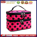 Double Layer Women Cosmetic Bag Zipper Organizer Portable Travel Makeup Stora
