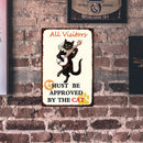 Playing Guitar Cat Retro Metal Plate Tin Sign Plaque Poster for Bar Club