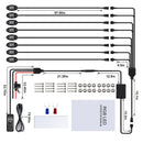 Waterproof Car Underglow RGB LED Rock Lights Chassis Music Lamps (1 to 8) Newly