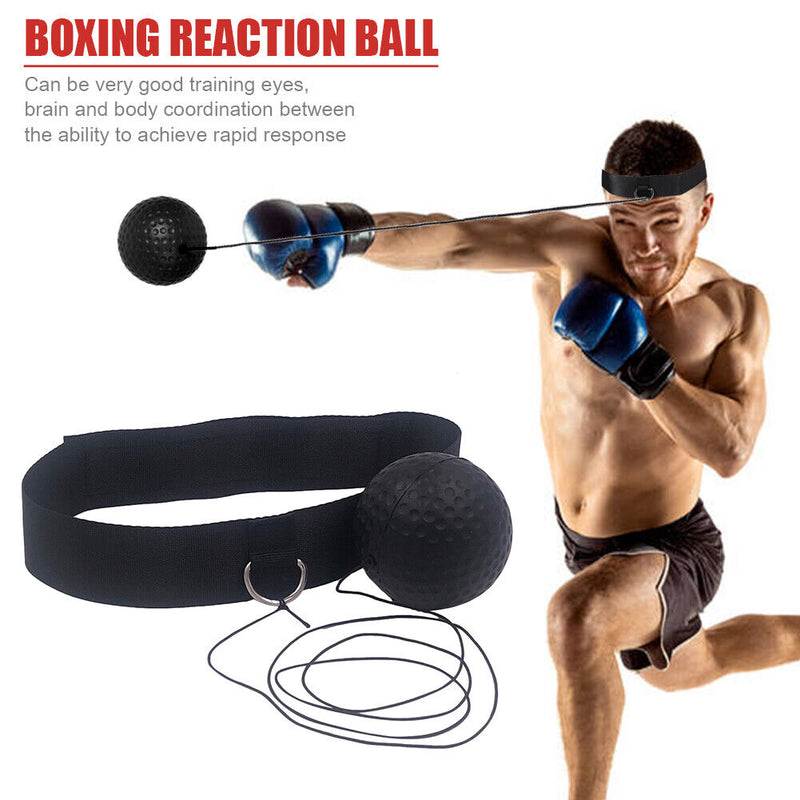 4x Muay Thai Hand Eye Training Ball Boxing Reflex Speed Ball with Headband Newly