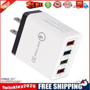 4 USB Travel Wall 3A Fast Charging Charger US Plug Adapter (Black) 2PCS