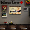 Airplane Sesy Lady Retro Metal Plate Tin Sign Plaque for Bar Pub Club Cafe