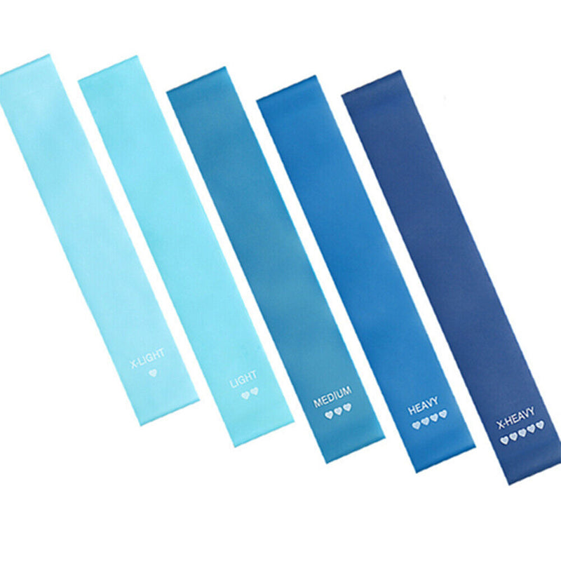 5x Sport Resistance Bands Elastic Fitness Pilates Pull Rope (Gradient Blue)