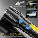 Hot 1200000LM USB Rechargeable Zoomable LED Torch Light Mini Protable Black