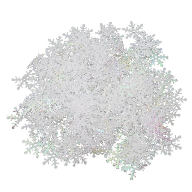 200pcs 3cm Christmas Tree White Plastic Snowflakes Party Home Desk Decor Newly