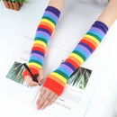 Length Halloween Costume Gloves Fingerless Arm Sleeve Warmer Knitted Sunscreen