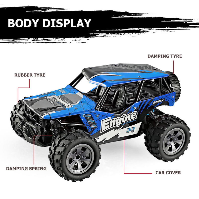 #A 4CH 2.4GHz RC Cars 1/18 2WD 20km/h Off Road Crawler Vehicle for Boys Kids Adu