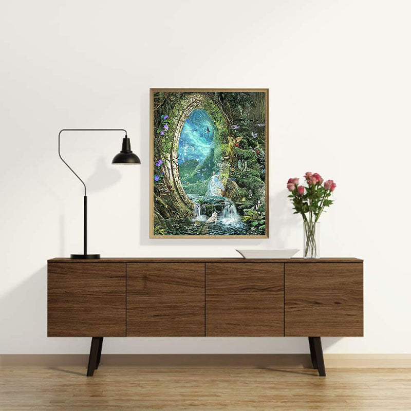 Waterfall Wonderland Gate Diamond Painting Kits Full Round Drill Wall Decor