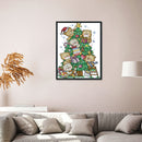 Christmas Bear Printed Cross Stitch Canvas Embroidery 11CT DIY Cartoon Handmade