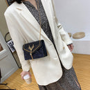 Retro Women Hit Color Mini Shoulder Crossbody Bag Sequins Tassel PU Flap Purse