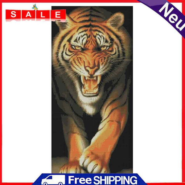 Tiger Cross Stitch 11CT Stamped Animal Pattern Handmade Embroidery Sets Decor