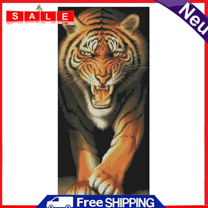 Tiger Cross Stitch 11CT Stamped Animal Pattern Handmade Embroidery Sets Decor