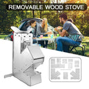 Outdoor Camping Wood Stove Folding Picnic Rocket Burner BBQ Cooking Stove F7X0