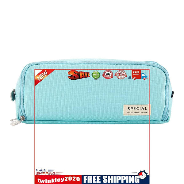 Large Capacity Pencil Case-Cosmetic Bag Oxford Cloth Bag (Glacier Blue)