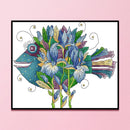 Partial Embroidery DIY Beautiful Fish 14CT Stamped Kit Cross Stitch Craft