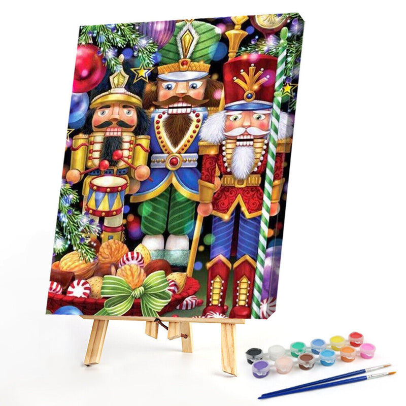 Canvas Paint By Numbers Nutcracker Hand Painted Drawing Kit Home Decorations